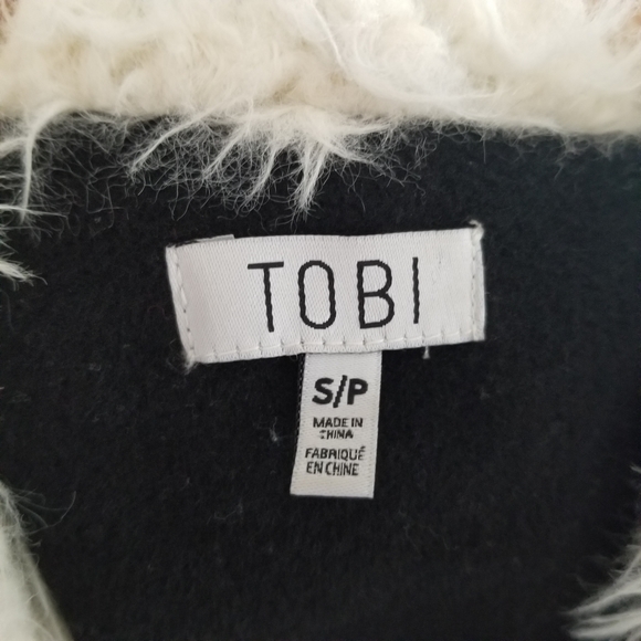 Tobi Wool Blend Faux Fur Gorgeous Moto Style Jacket Size Small - Picture 7 of 8
